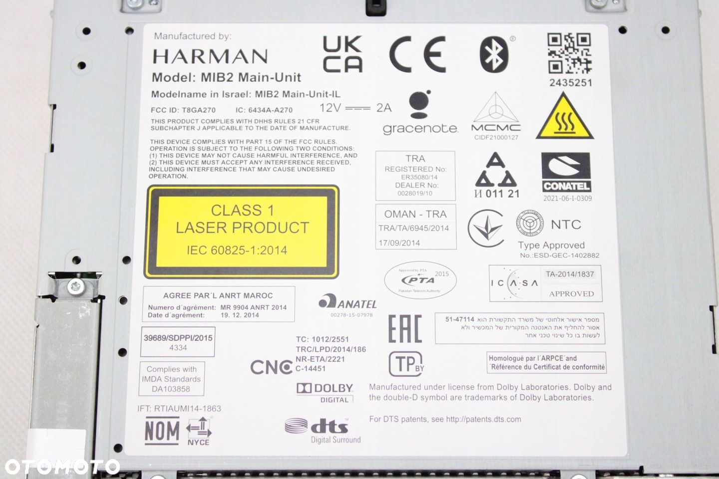 NOWA ORG JEDNOSTKA RADIA CZYTNIK NAWIGACJA AUDI Q2 MIB2 HARMAN 81A035045C - 5