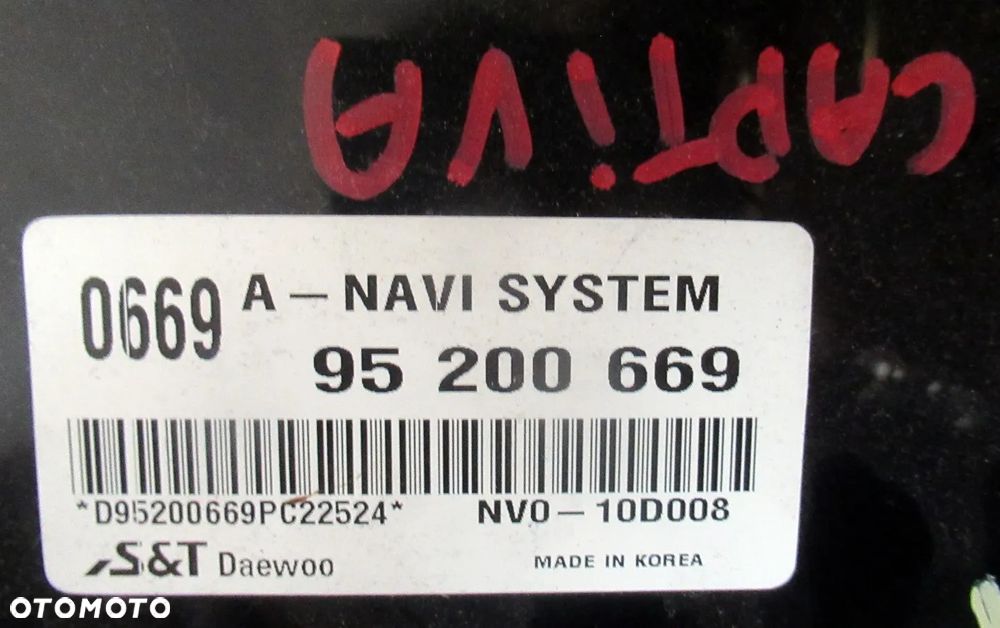 CHEVROLET CAPTIVA EKRAN WYŚWIETLACZ NAWIGACJI 95200669 - 3