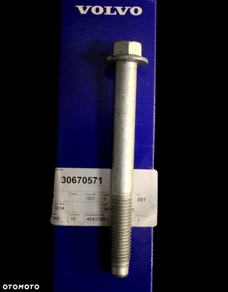 VOLVO S60 V60 XC60 S90 V90 XC90 II dolna sruba widelek wahacza zawieszenia M14x130 30670571 - 1