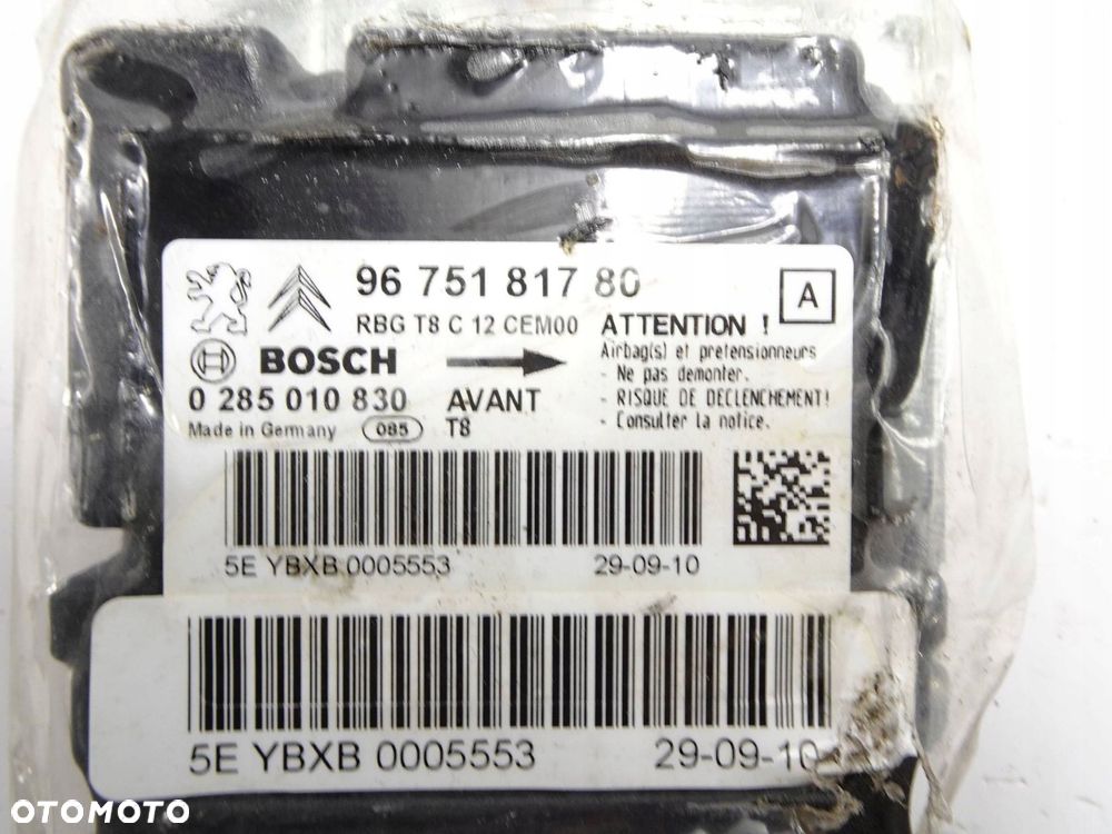 poduszki pasy airbag kpl. peugeot 5008 i - 6