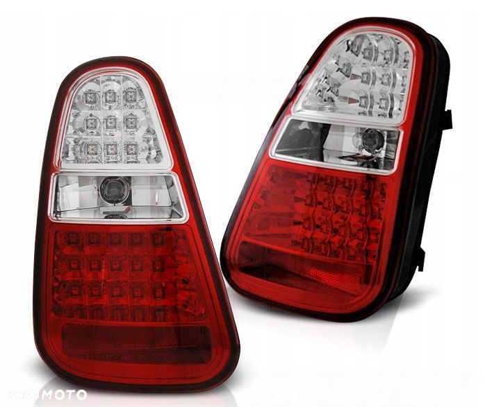 Lampy tyl kpl Tuning Red White Led Diody Diodowe Mini Cooper r50 r52 r53 04 - 1