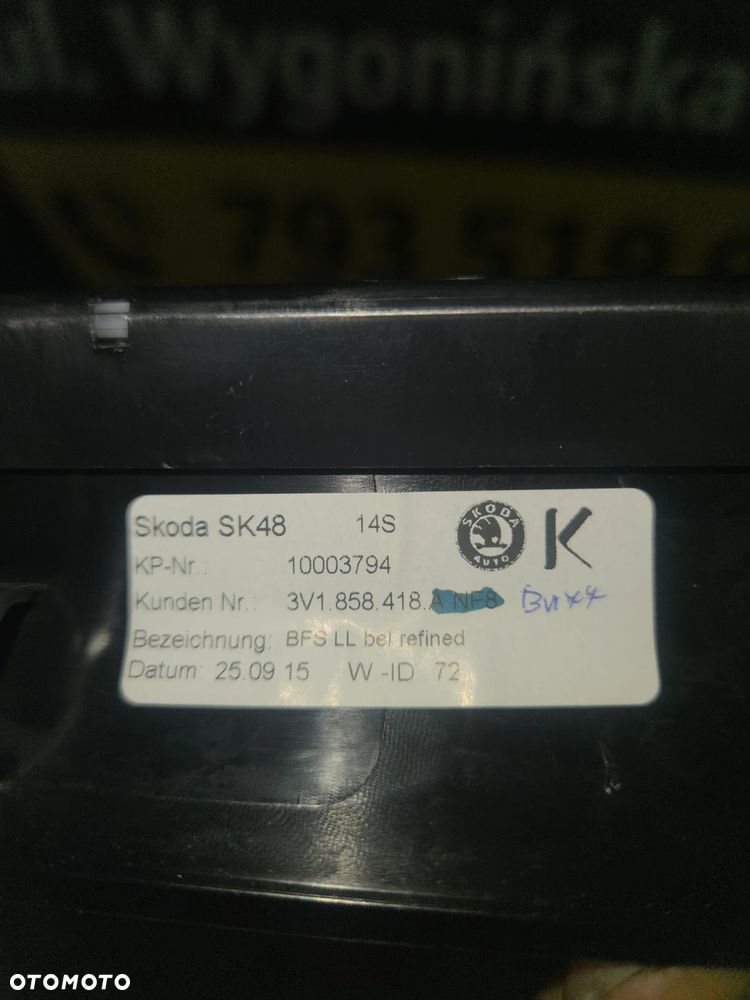 SKODA SUPERB III DEKORY DEKOR BLACK PIANO - 4