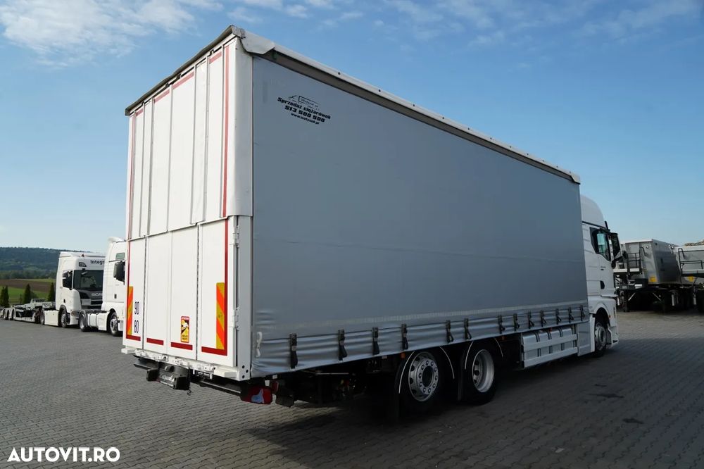 MAN TGX 26.470 / 6x2 / CORTINĂ / SOLO / 6x2 / 120 m3 / PUNȚĂ RIDICATĂ / I-PARK COOL / BALANȚĂ PODEA / - 5