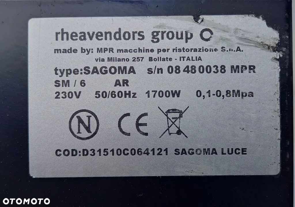 AUTOMAT DO KAWY RHEAVENDORS SAGOMA LUCE - 2