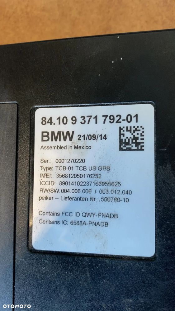 BMW F32 MODUŁ STEROWNIK TELEMATIK 9371792 - 3