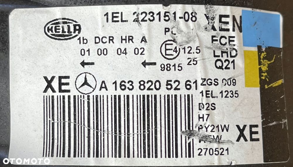 MERCEDES ML W163 163 LIFT LAMPA XENON PRAWA KOMPLETNA A1638205261 - 7