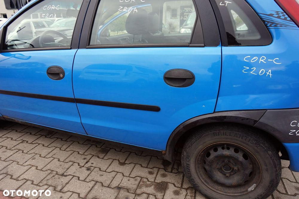 DRZWI TYLNE LEWE CORSA C III 5D HB Z20A  NIEBIESKI OPEL 1999-2003 - 4