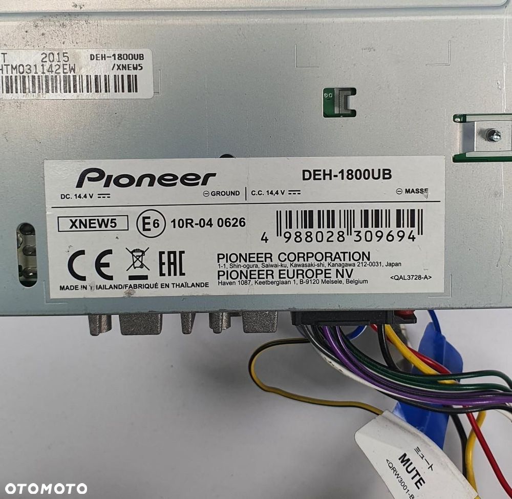 RADIO ODTWARZACZ CD USB PIONEER CHEVROLET MATIZ II 10R-040626 DEH-1800UB - 6