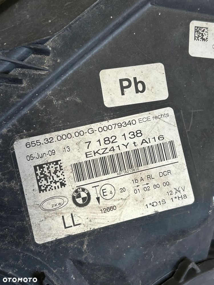 LAMPA BMW F01 F02 PRAWY PRZÓD KOMPLETNA XENON EUROPA 7182138 USZKODZONA ZALANA - 6