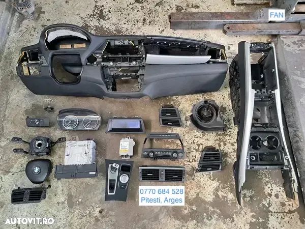 Plansa de bord bloc lumini ceasuri bord display navigatie grile ventilatie aeroterma originale BMW X5 E70 + LCI X6 E71 E72 h - 1
