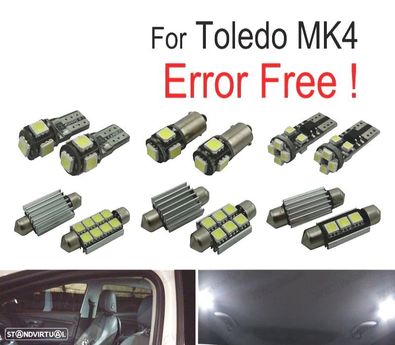 KIT COMPLETO 11 LAMPADAS LED INTERIOR PARA SEAT TOLEDO MK4 KG3 13-17 - 1