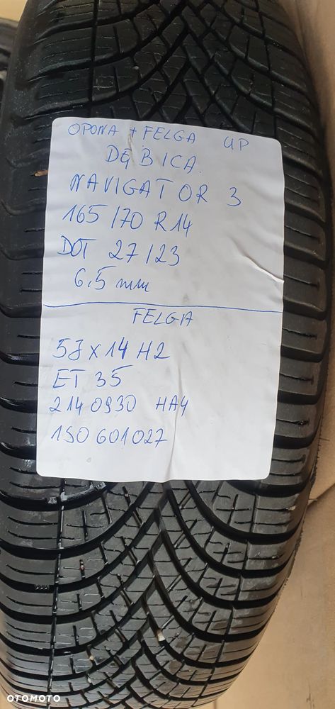 Felgi stalowe z oponami 165/70 R14 5J 4X100 ET35 VW UP 1S0601027 - 17