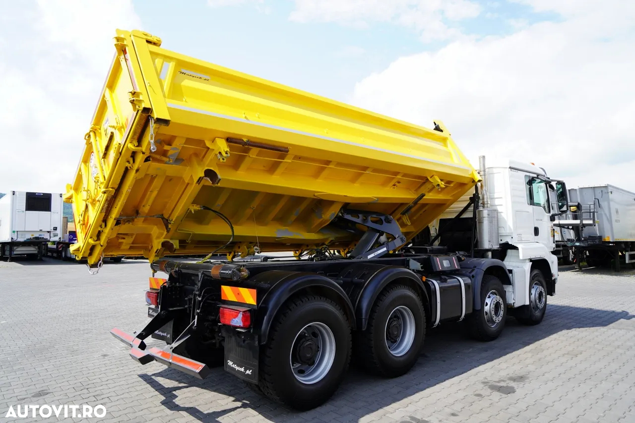MAN TGS 41.460 / 8x8 / BASCULĂ / 2 PĂRȚI / BORDMATIC / HYDROBTA / MEILLER KIPER / ANVELOPE 100% / EURO 6 / 2017 / IMPORTAT - 9