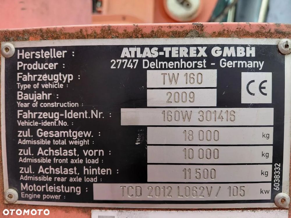 Atlas Koparka kołowa ATLAS - TEREX TW 160 - 38