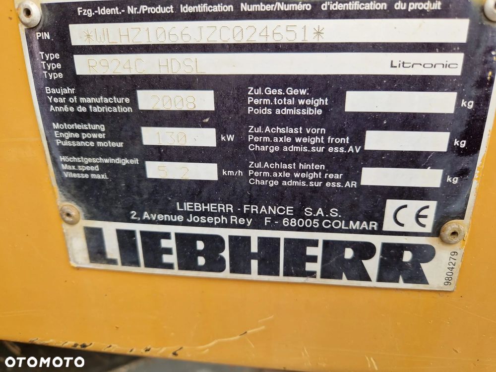 Liebherr R924C HDSL Litronic * 2008r. * SW 48 * - 2