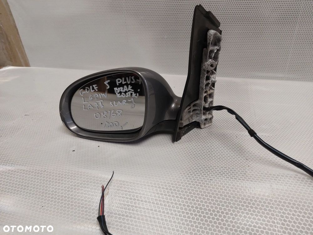 - LUSTERKO PRZÓD PRZEDNIE LEWE VW GOLF 5 V PLUS + BRAK KOSTKI LA7T SZARY 6PIN - 3