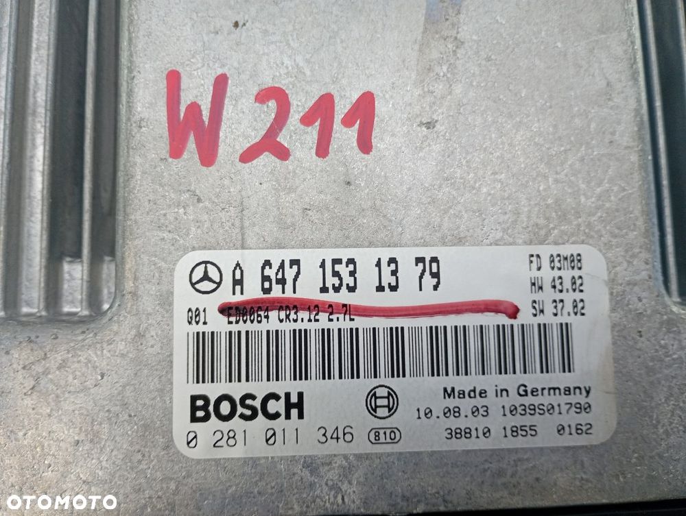 sterownik silnika komputer mercedes w211 e-klassa e270 2.7 cdi A6471531379 - 3