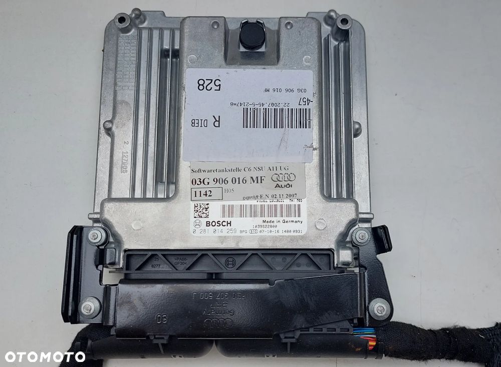 KOMPUTER STEROWNIK SILNIKA AUDI A6 C6 2.0TDI 03G906016MF SLASK WYSYLKA - 1