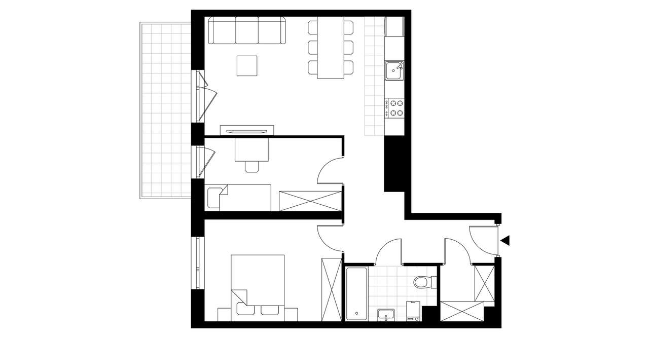 3-pokojowe mieszkanie 60m2 + balkon - Pełny obrazek: 3/14