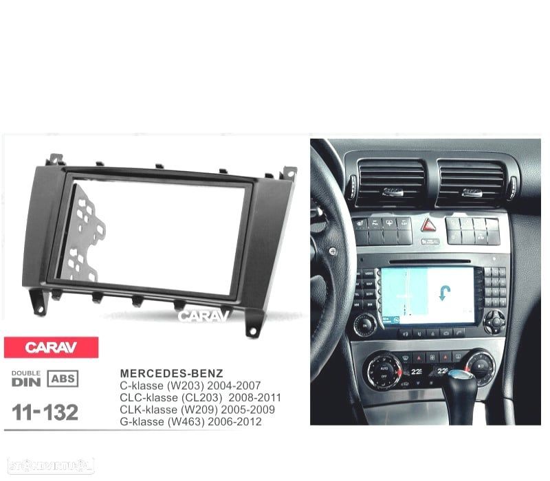 MOLDURA ADAPTADOR PRETO PARA RADIO 2-DIN PARA MERCEDES CLASE-C CLASE-CLC CLASE-CLK CLASE-G - 3