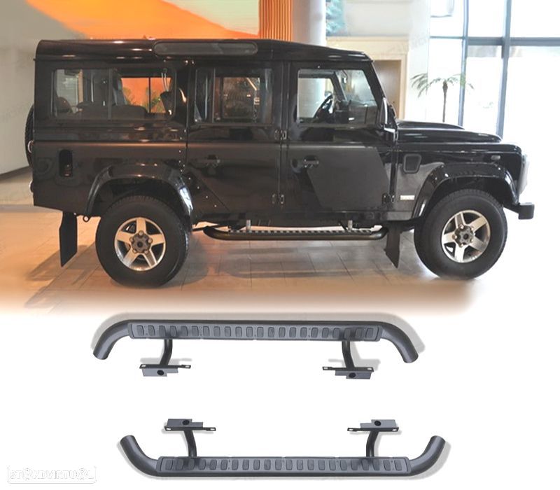 ESTRIBOS LATERAIS LAND ROVER DEFENDER 110 PRETO 83-16 - 1