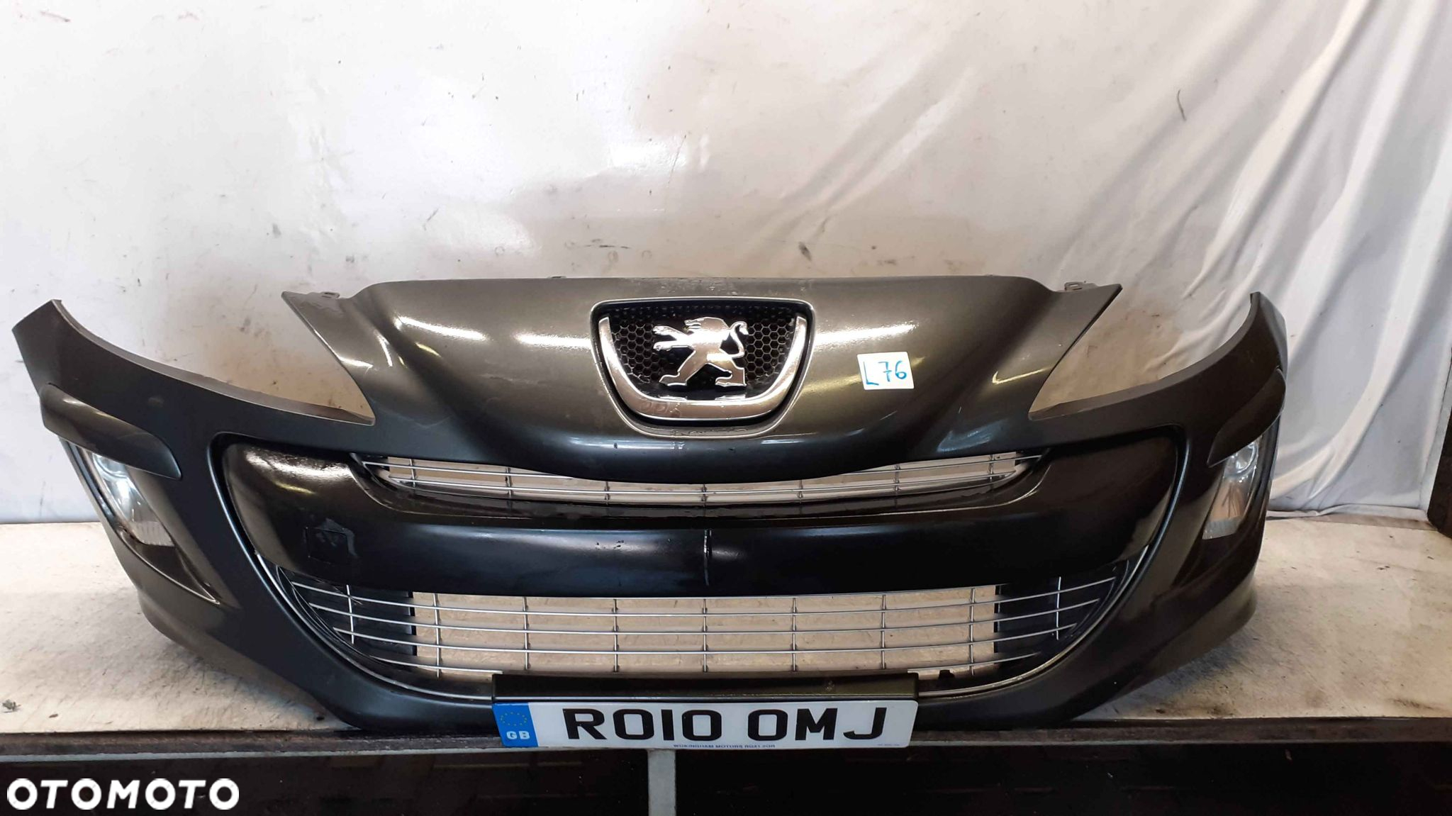 ) ZDERZAK PRZÓD PRZEDNI PEUGEOT 308 KTH SZARY GRAFITOWY HALOGENY - 5