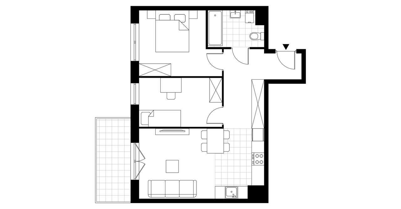 3-pokojowe mieszkanie 52m2 + balkon - Pełny obrazek: 3/12