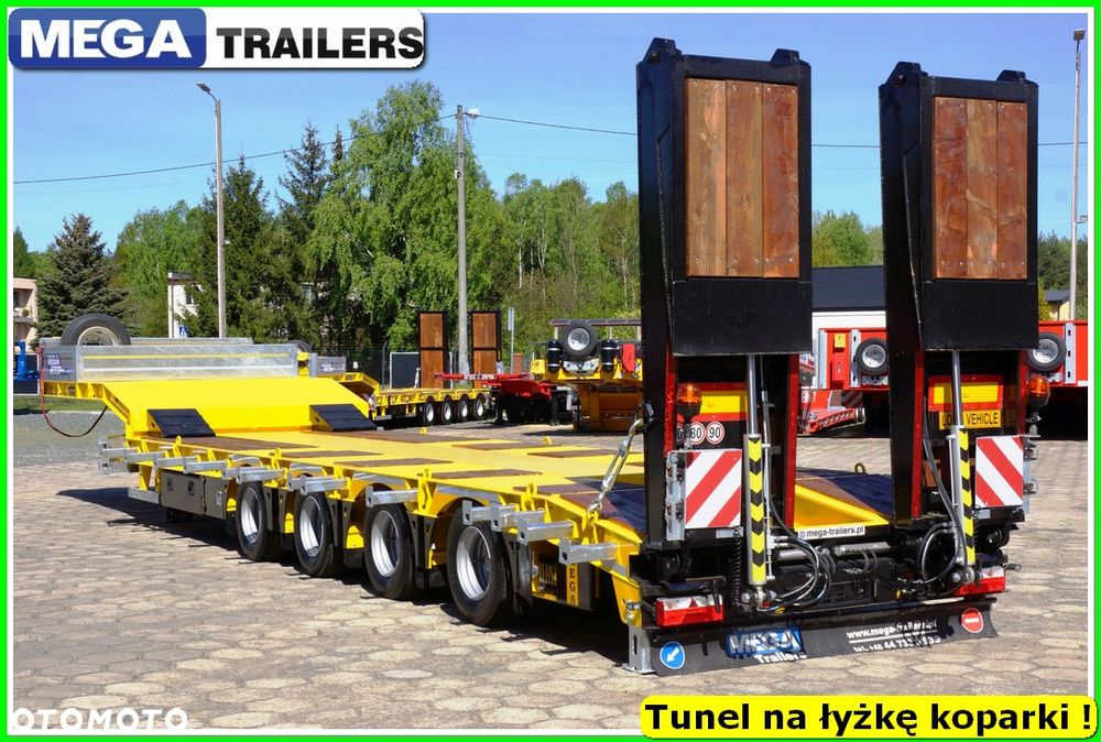 Mega Nisko podłoga 4 osie,  dł. 9,50 m, TUNEL na RAMIĘ KOPARKI !!!