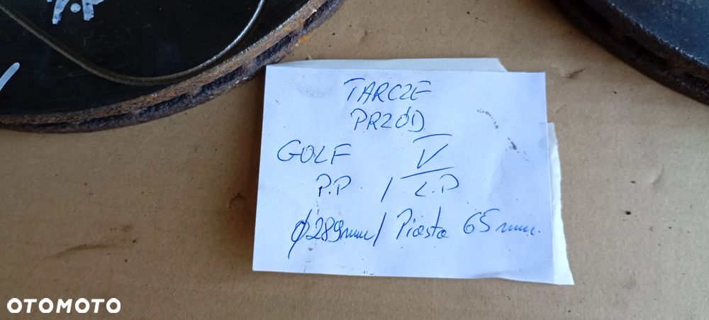 Tarcze hamulcowe przód przednie 289mm VW Golf V 2.0 TDI - 9