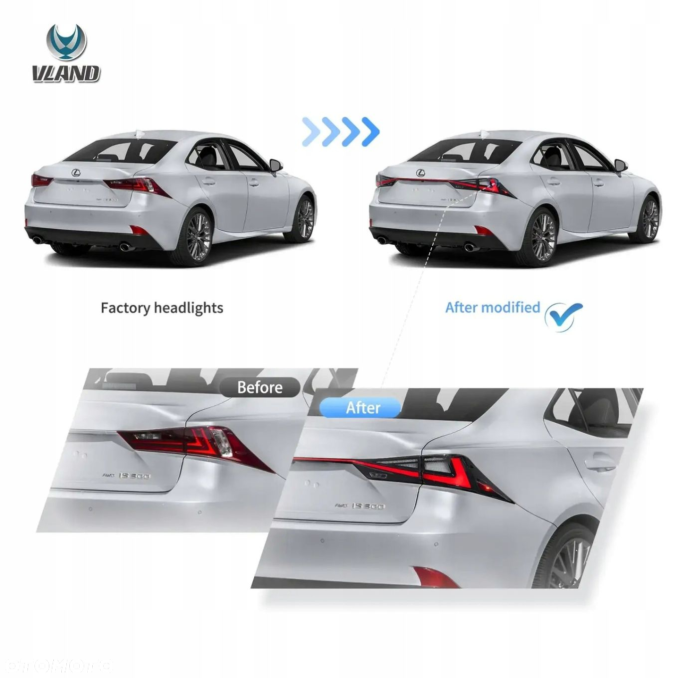 Lampy tyl ne blenda kpl Vland Full Led Neon Tuning Lexus IS III 3 2013-2020 - 11