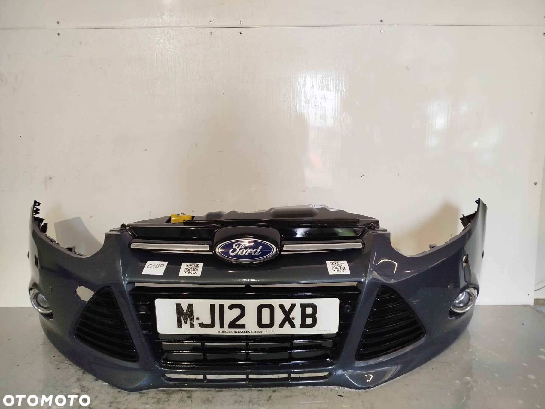 ^ ZDERZAK PRZÓD PRZEDNI FORD FOCUS MK.3 3 III EB SZARY GRAFITOWY PDC CZUJNIKI SPRYSKIWACZE LAMP XENON HALOGENY - 1