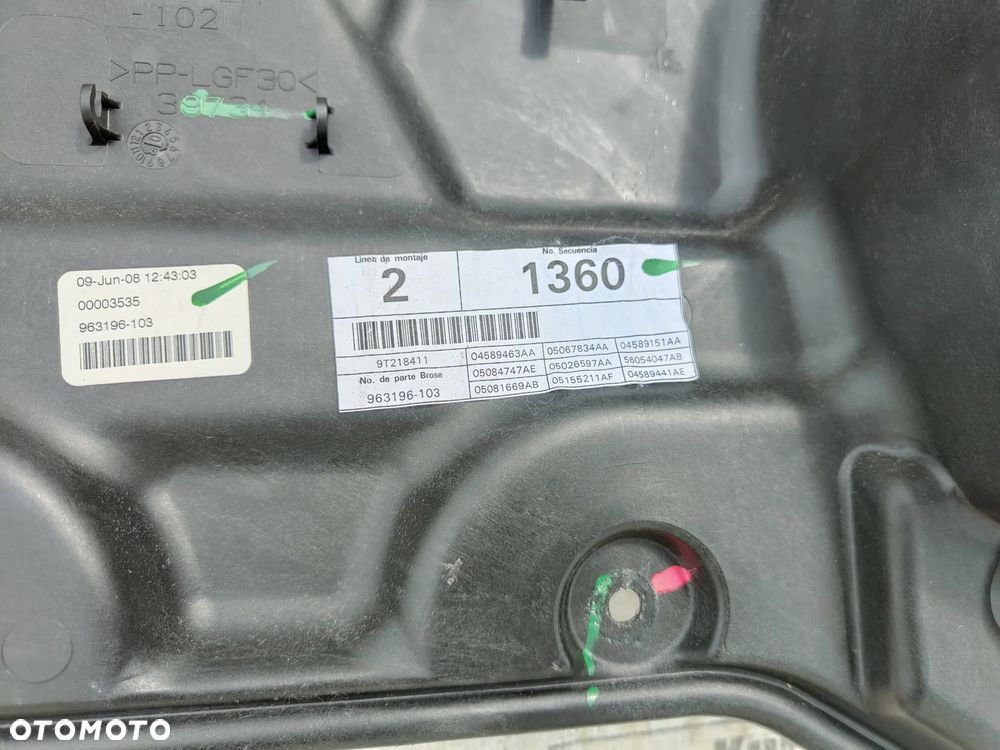 DODGE Journey Podnośnik mechanizm szyby lewy przedni przód - 3