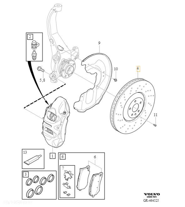 VOLVO XC60 II kpl tarcze hamulcowe przod POLESTAR Performance OE 32276784 - 2
