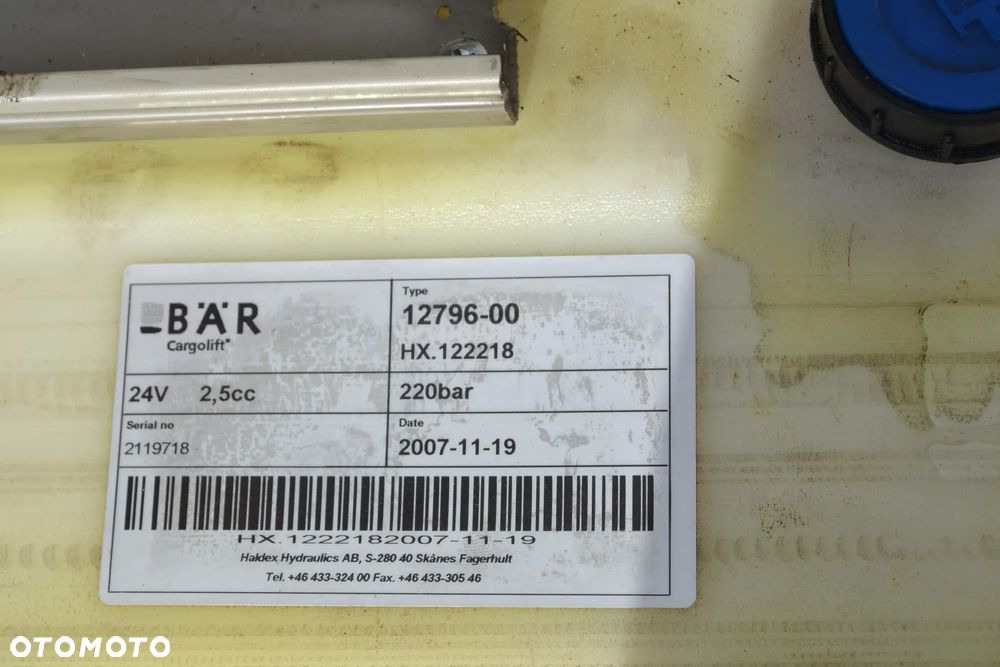 POMPA HYDRAULICZNA WINDY BAR CARGOLIFT 24V - 2
