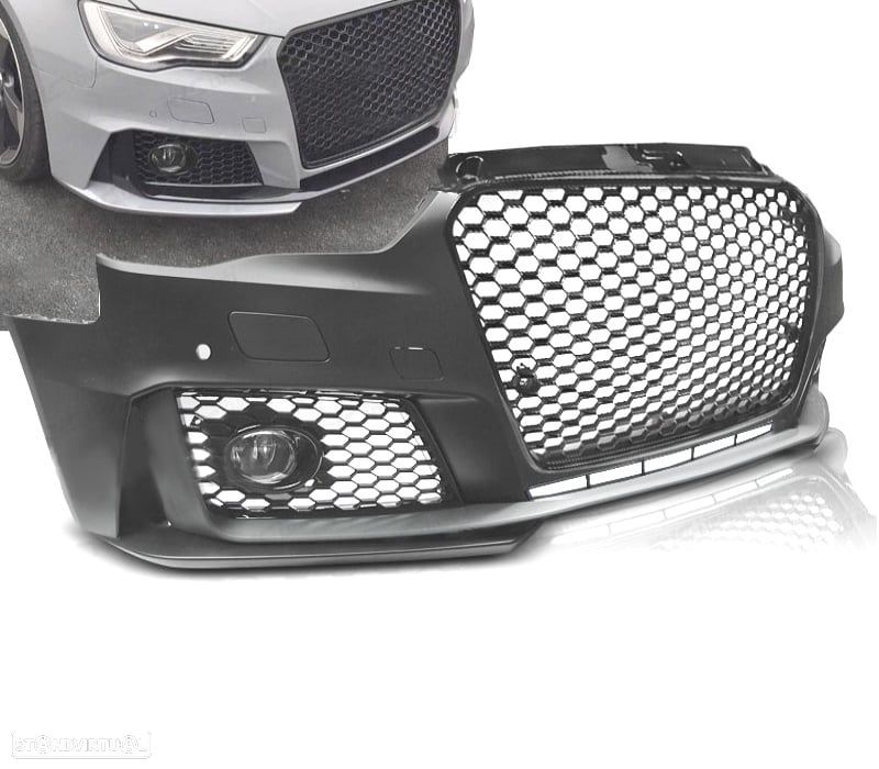 PARACHOQUES FRONTAL AUDI A3 8V 12-16 LOOK RS3 PRETO BRILHANTE - 1