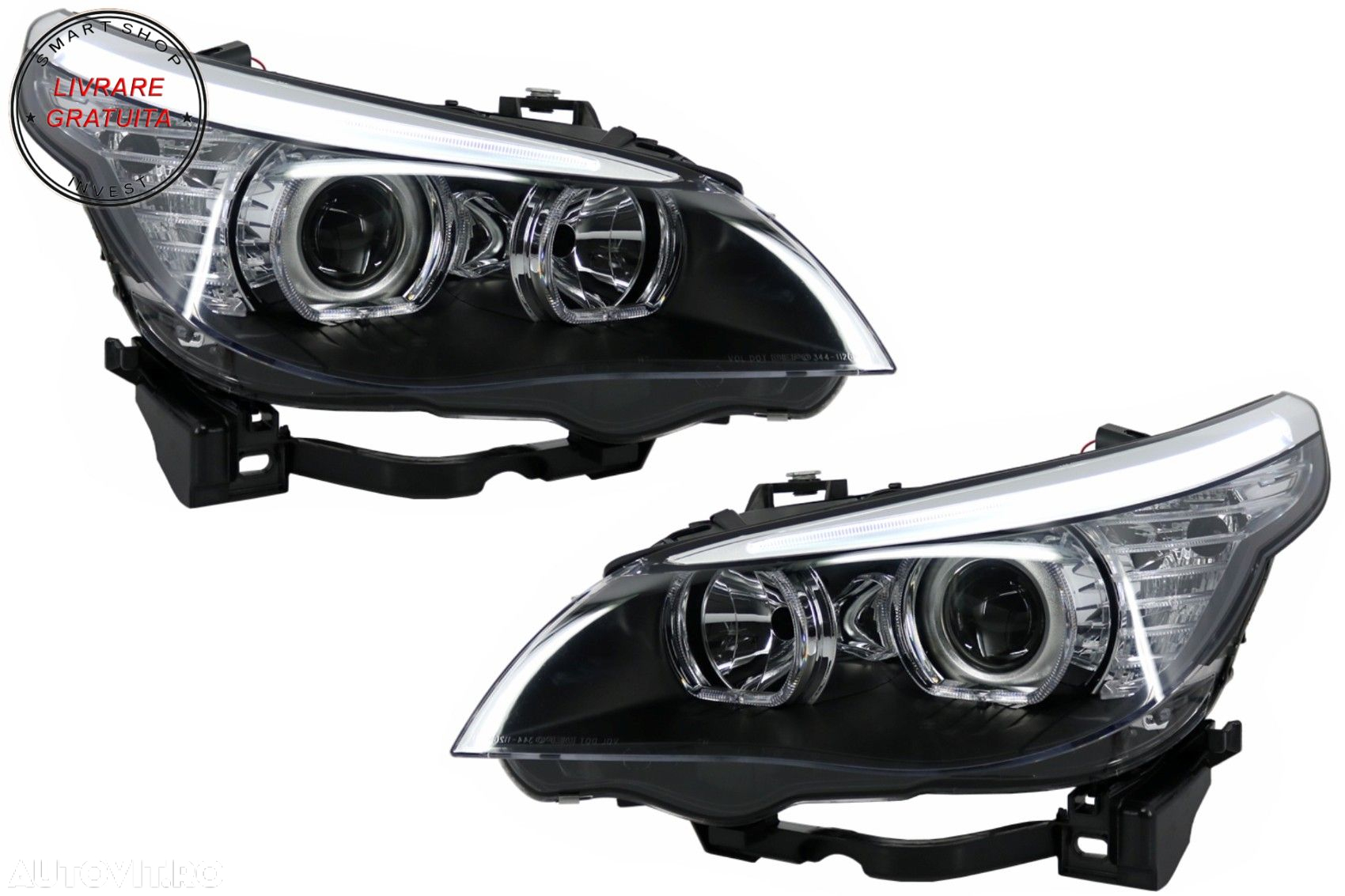 Faruri LED Dayline Angel Eyes BMW Seria 5  E60 E61 (2003-2007) LCI Design- livrare gratuita - 5