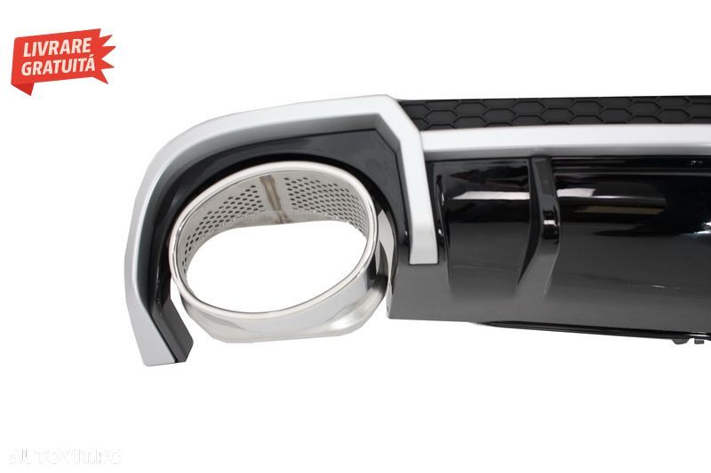 Difuzor Bara Spate si Ornamente Evacuare Audi A4 B9 8W (2016-2018) Sedan Avant RS4- livrare gratuita - 3