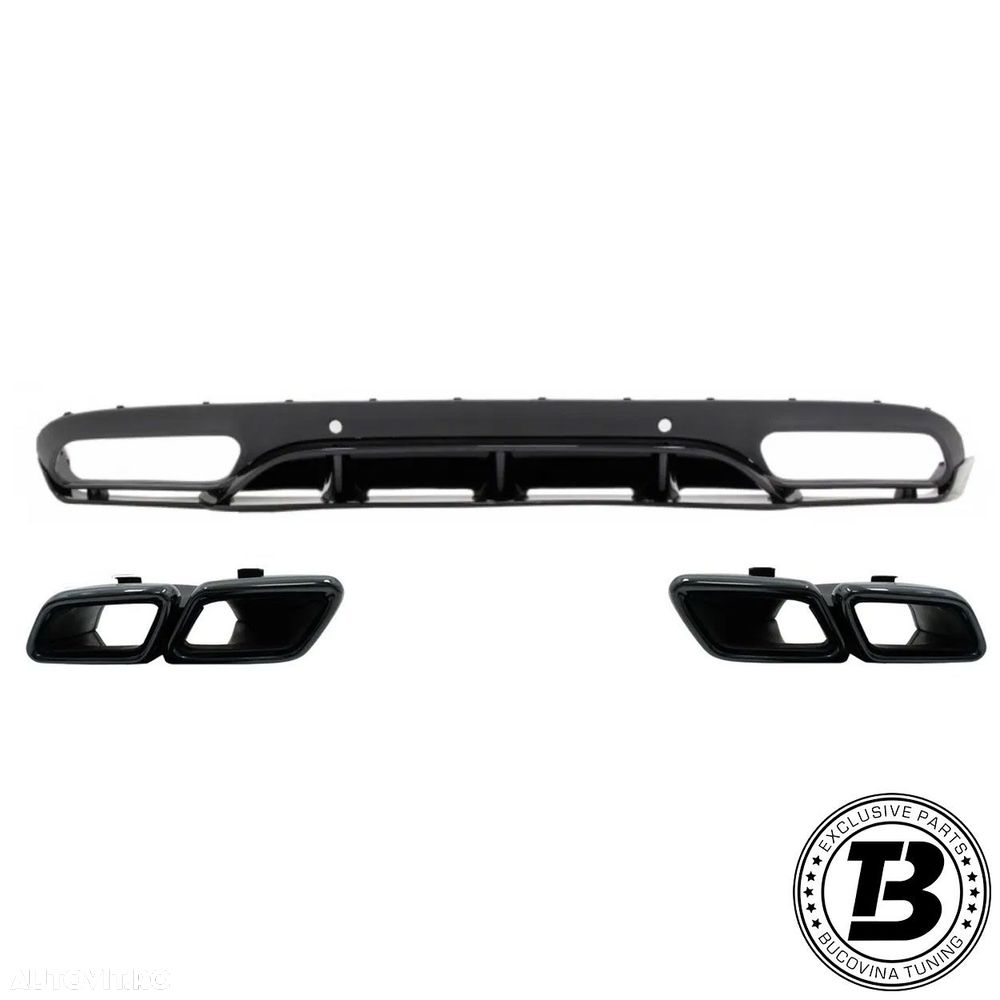 Difuzor Bara Spate Cu Ornamente Evacuare compatibil cu Mercedes C Class C205 A205 C63 Design - 1