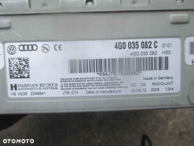 AUDI A6 C7 A7 TUNER MODUŁ RADIO MMI 4G0035082C - 2