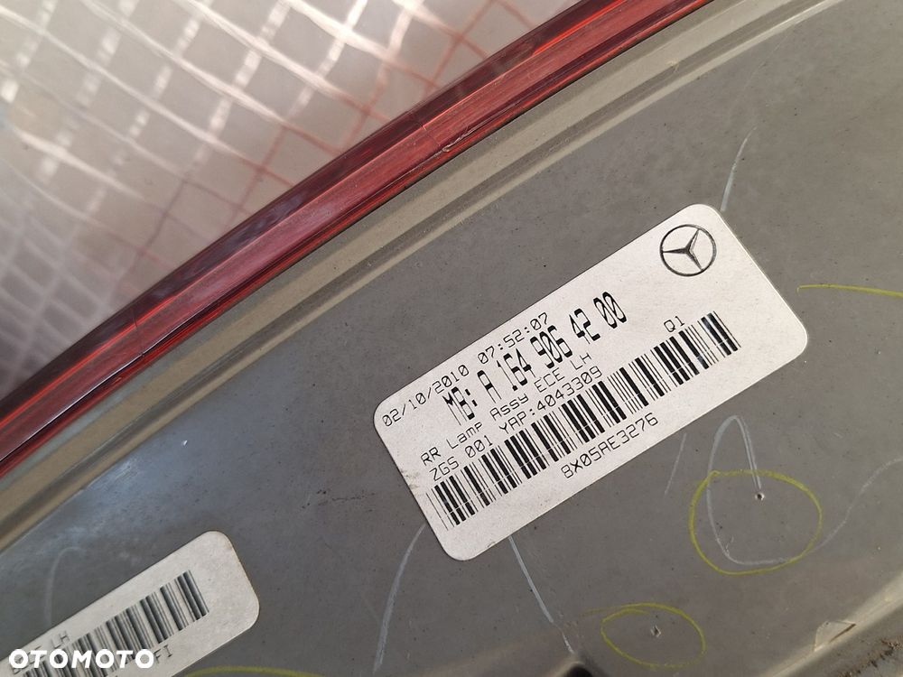 lampa tyl tylna lewa mercedes ml III w164 lift 2008-2011 a1649064200 europa orginal demontaz - 5