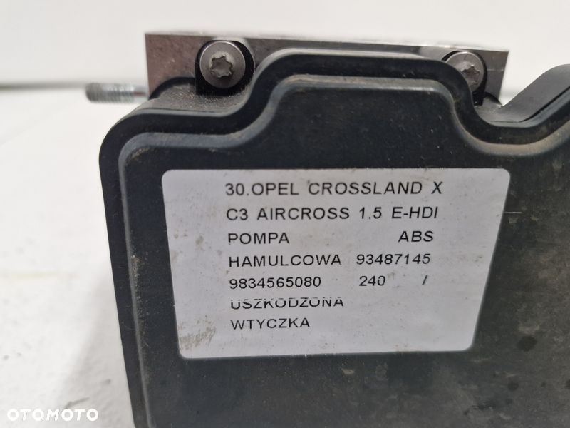 OPEL CROSSLAND X C3 AIRCROSS 1.5 E-HDI POMPA ABS HAMULCOWA 93487145 9834565080 - 10