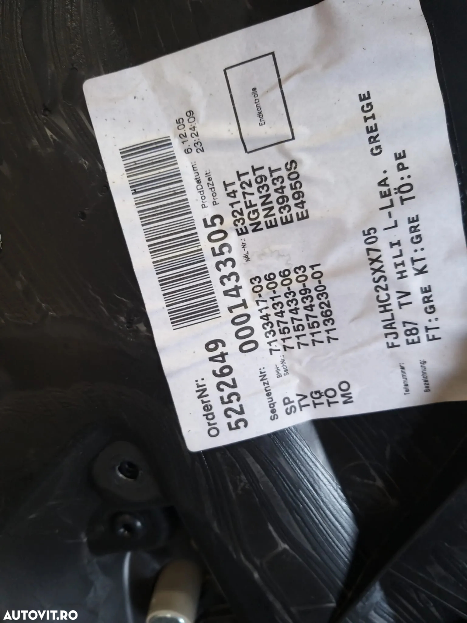 Fata tapiterie usa stanga spate bmw seria 1 e87 713341703 - 3
