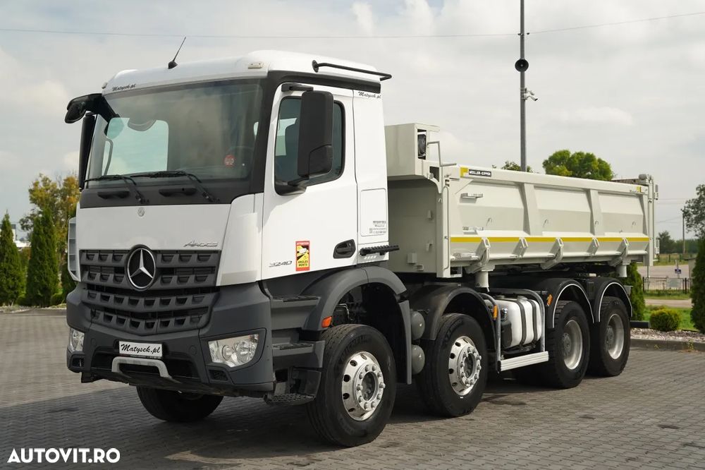Mercedes-Benz AROCS 3240 / 8x4 / BASCULARE BILATERALĂ - 5,7 M / OBOR ȚIUNE LATERALĂ HIDRAULICĂ / AUTOMAT / EURO 6 / - 13