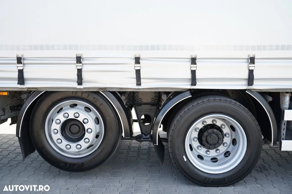 DAF XF 480 / CUPLAJ TANDEM / SSC / MEGA / PUNȚĂ RIDICATĂ / I-PARK COOL / ȘINGURI PENTRU STICLE / REMORCA WECON - 7,70 M / - 22