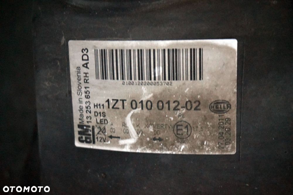 LAMPA PRZEDNIA PRAWA ASTRA IV J 13253651 XENON OPEL 2009-2015 - 8