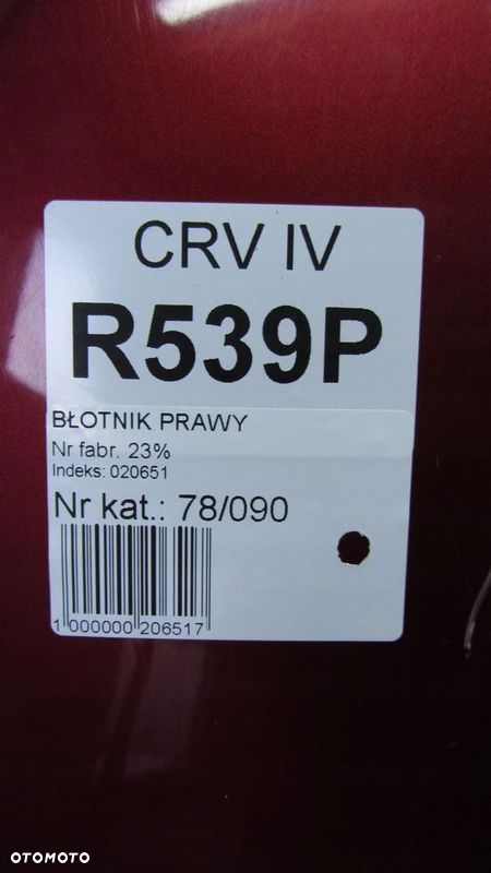 HONDA CR-V IV BŁOTNIK PRAWY PRZÓD R539P 12- - 7