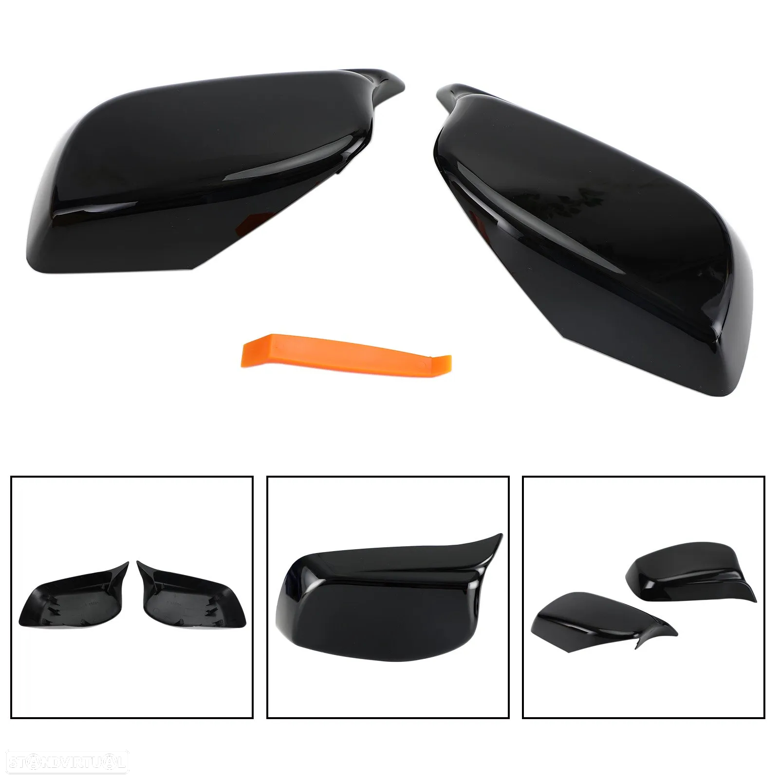 PROMOÇÃO Capas retrovisor Preto Brilhante BMW E60 E61 F01 F02 F06 F10 F11 Etc. - 2
