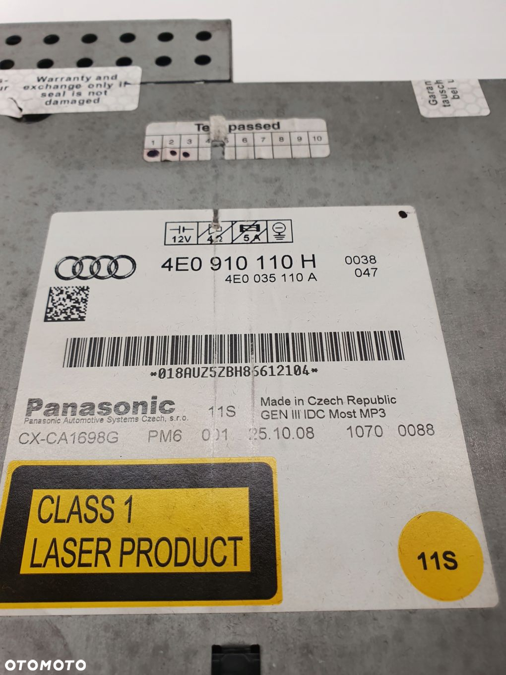 ZMIENIARKA CD AUDI A4 A6 A8 4E0910110H - 3