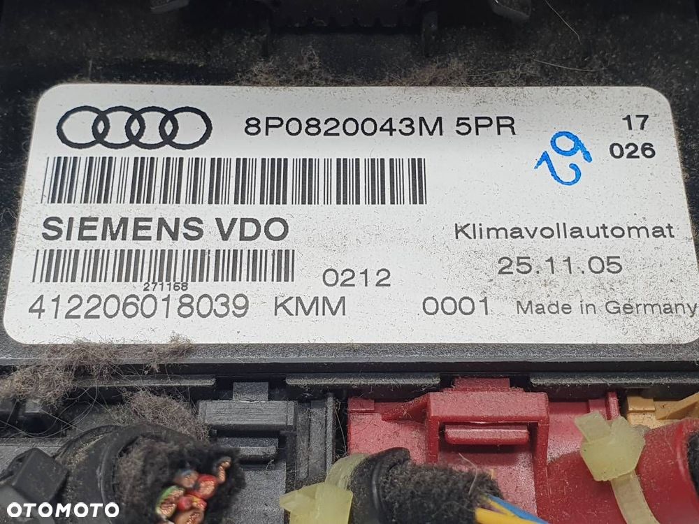 PANEL STEROWANIA NAWIEWU AUDI A3 8P 8P0820043M EUROPA - 5