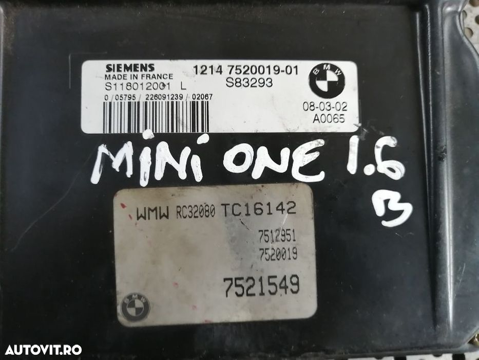 Calculator Motor Ecu Mini Cooper One 1.6 Benzina 2002-2007 Calculator Motor Ecu Mini Cooper One 1.6 - 5